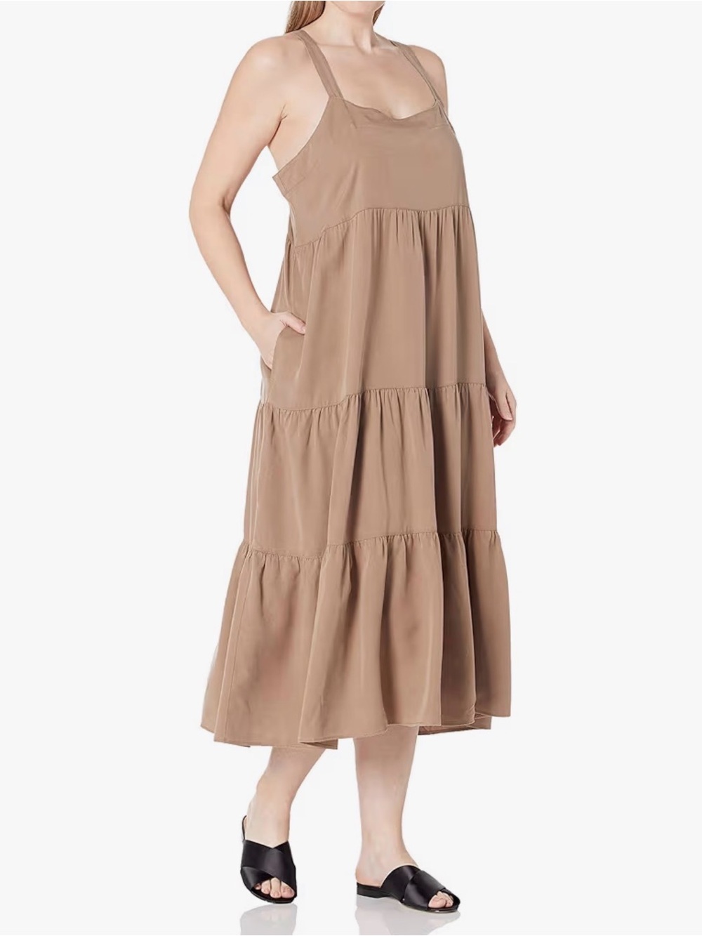 The Drop Britt Maxi Dress Mushroom Tiered Boho Sundress XS Medium Large 2X 3X - Picture 4 of 8